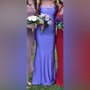 La Femme Periwinkle Prom Dress